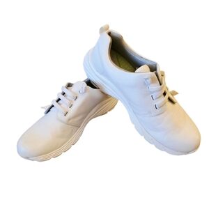 Align Nurse Mates Comfort Working Walking Slip On White Leather Shoes Size 9M